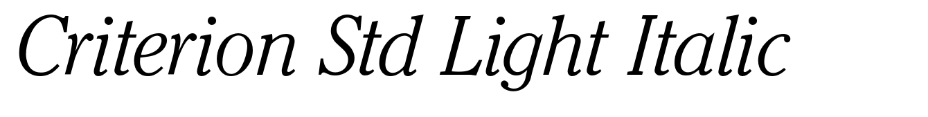 Criterion Std Light Italic